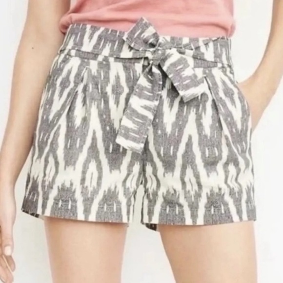 J Crew linen blend geometric shorts size 0 - Picture 1 of 6